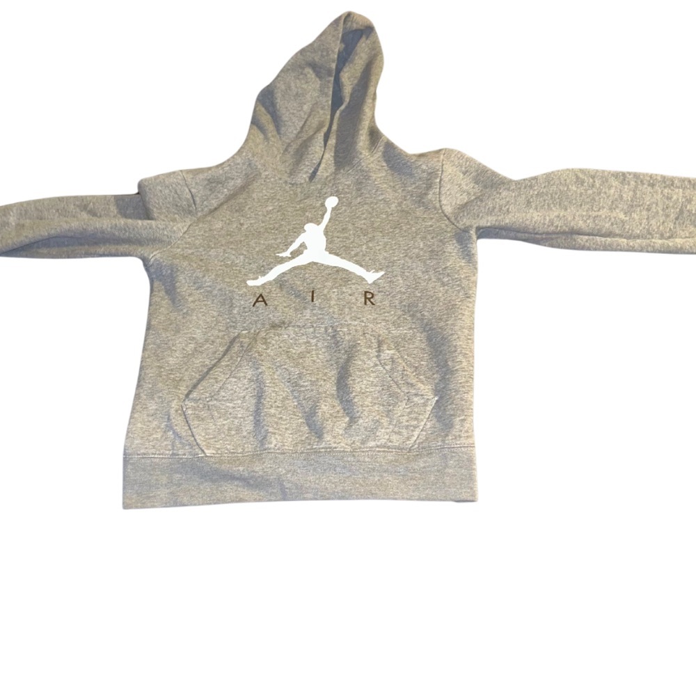 boys medium lightly used like gray air, Jordan sweatshirt